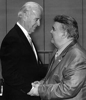 File photo of then-VP Biden and SIU President Sacco